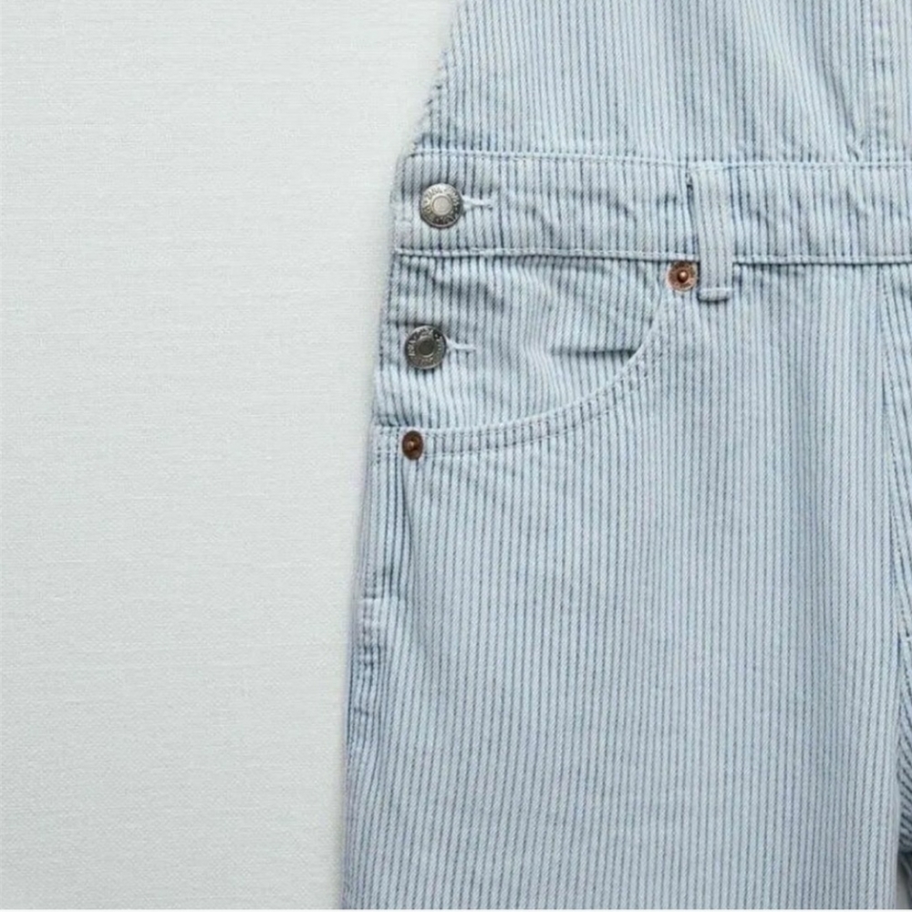 Zara Overalls Pin Striped medium weight - Picture 3 of 6